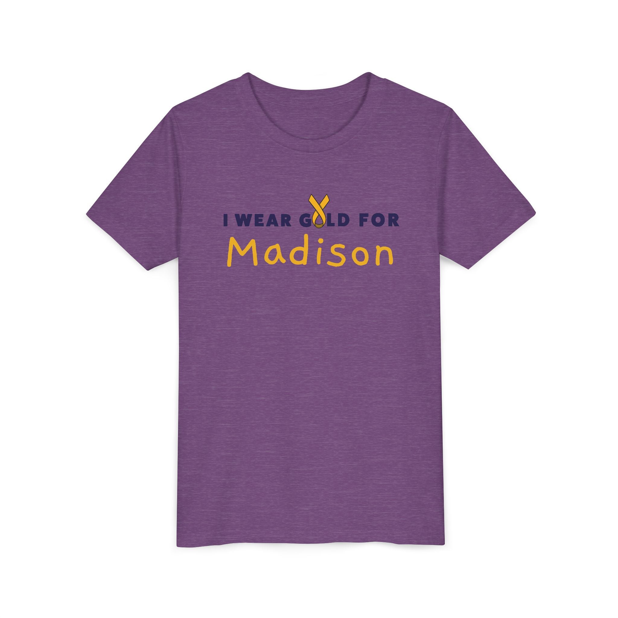(YOUTH) I Wear Gold for Madison Childhood Cancer Awareness Short Sleeve T-Shirt