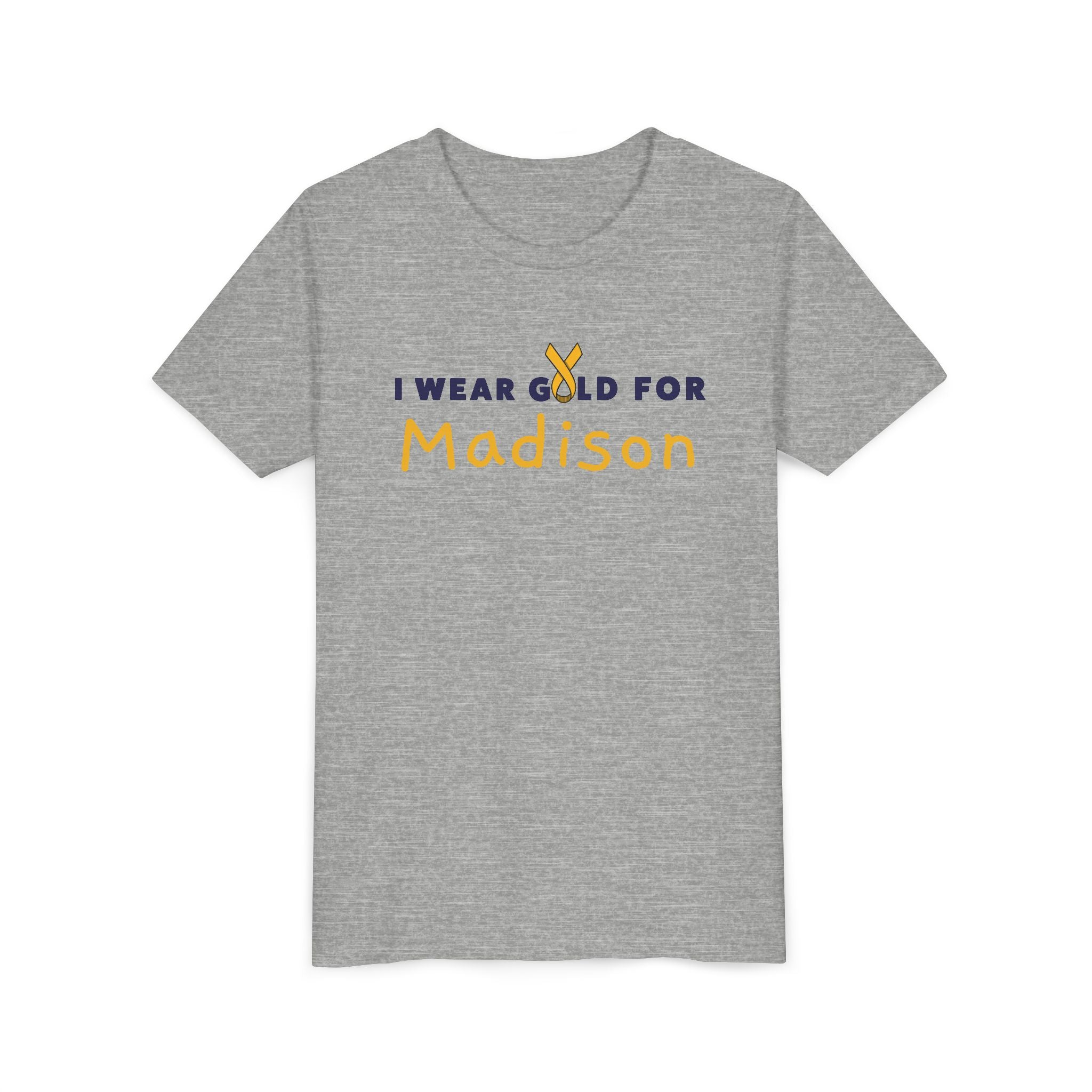 (YOUTH) I Wear Gold for Madison Childhood Cancer Awareness Short Sleeve T-Shirt