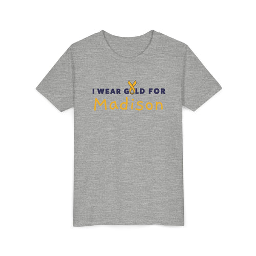 (YOUTH) I Wear Gold for Madison Childhood Cancer Awareness Short Sleeve T-Shirt