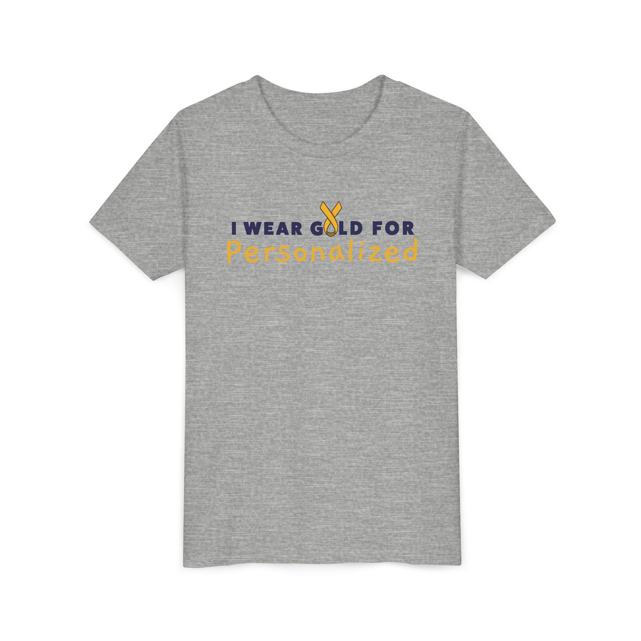 (YOUTH) *PERSONALIZED* I Wear Gold for (INSERT NAME) / DO IT FOR THE KIDS Short Sleeve T-Shirt