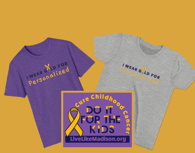 (YOUTH) *PERSONALIZED* I Wear Gold for (INSERT NAME) / DO IT FOR THE KIDS Short Sleeve T-Shirt
