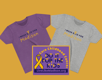 (YOUTH) I Wear Gold for Madison Childhood Cancer Awareness Short Sleeve T-Shirt