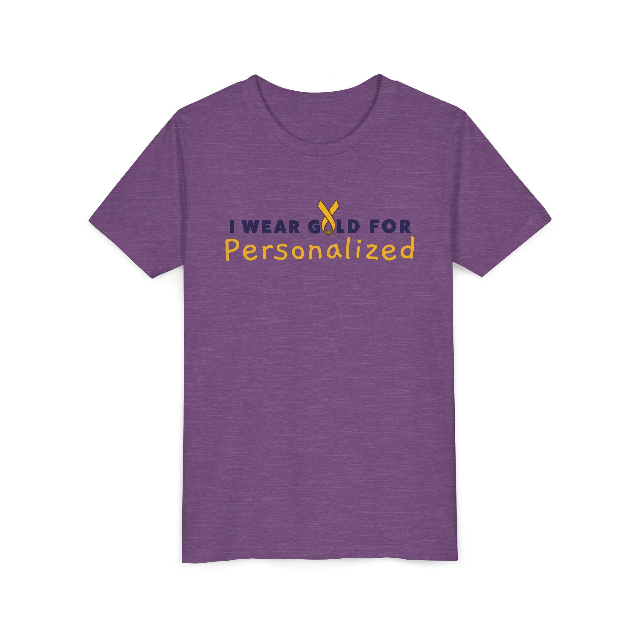 (YOUTH) *PERSONALIZED* I Wear Gold for (INSERT NAME) / DO IT FOR THE KIDS Short Sleeve T-Shirt