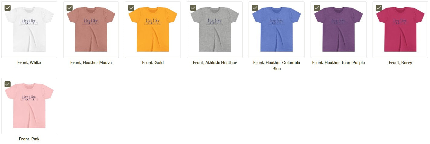 (YOUTH) Live Like Madison NEW LOGO Short Sleeve T-Shirt  (multiple colors available)